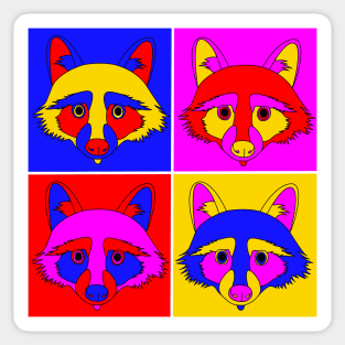 Pop Art Raccoon Print Sticker